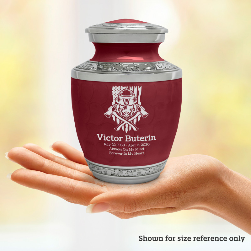 Patriotic Firefighter Sharing Urn - Rose Red