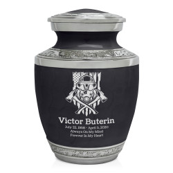 Patriotic Firefighter Sharing Urn - Ebony Black