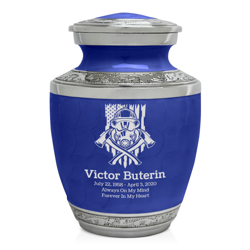 Patriotic Firefighter Sharing Urn - Royal Blue