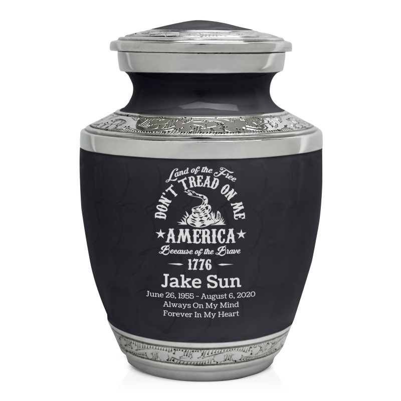 Don't Tread On Me Sharing Urn - Ebony Black