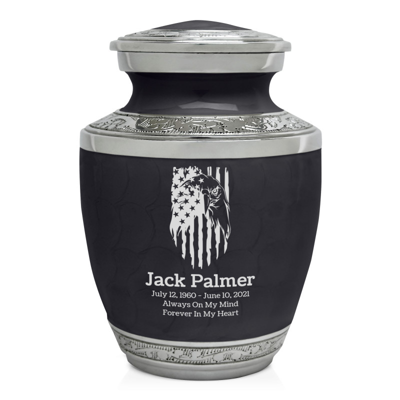 Patriotic Eagle Sharing Urn - Ebony Black
