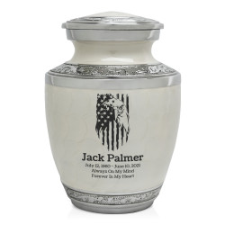 Patriotic Eagle Sharing Urn - Radiant White