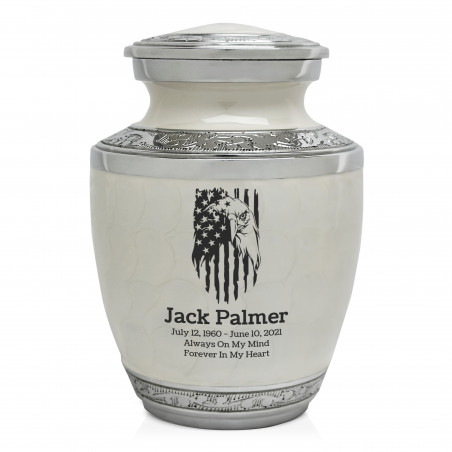 Patriotic Eagle Sharing Urn - Radiant White