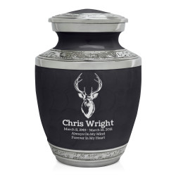 Deer Bust Sharing Urn - Ebony Black