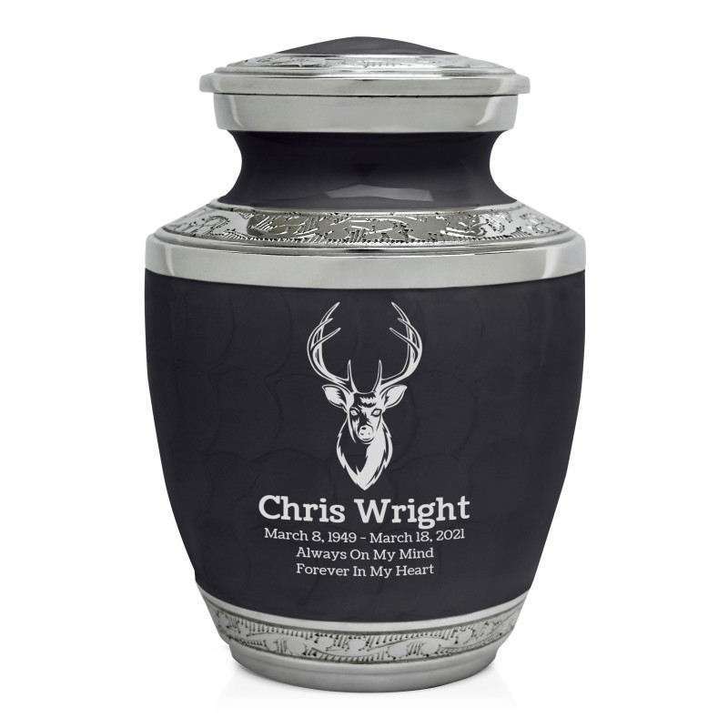 Deer Bust Sharing Urn - Ebony Black