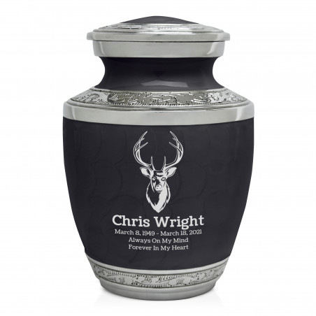 Deer Bust Sharing Urn - Ebony Black