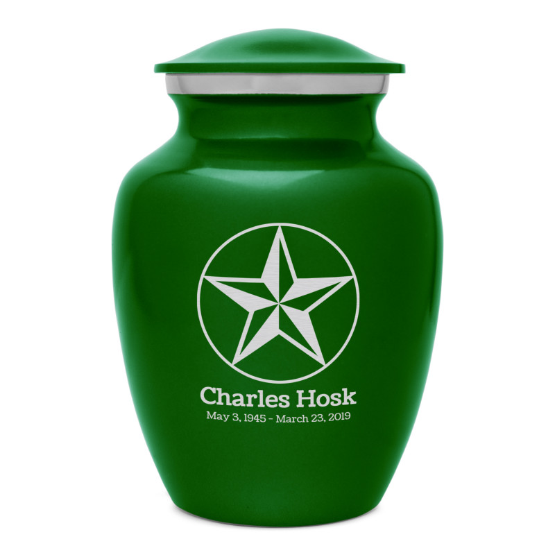 Texas Star Sharing Urn - Shamrock Green