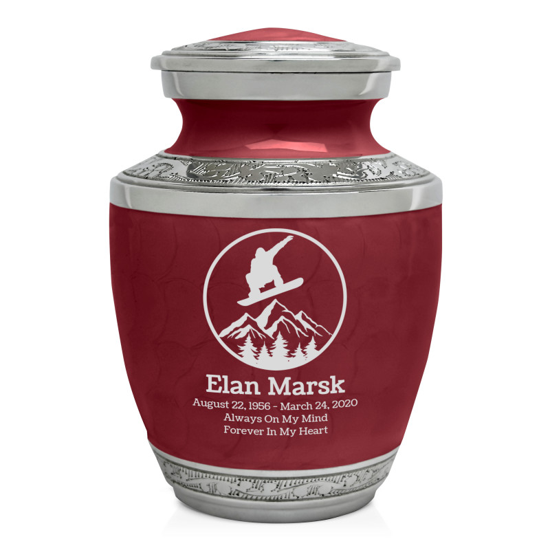 Snowboard Sharing Urn - Rose Red