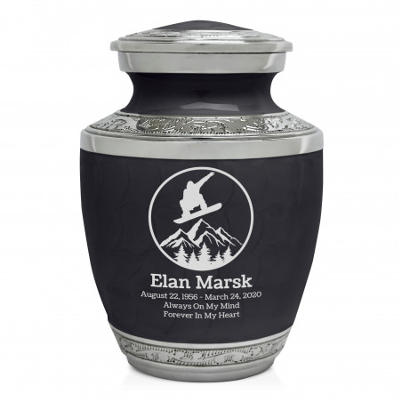 Snowboard Sharing Urn - Ebony Black