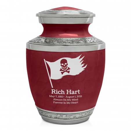 Pirate Flag Sharing Urn - Rose Red
