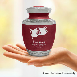 Pirate Flag Sharing Urn - Rose Red