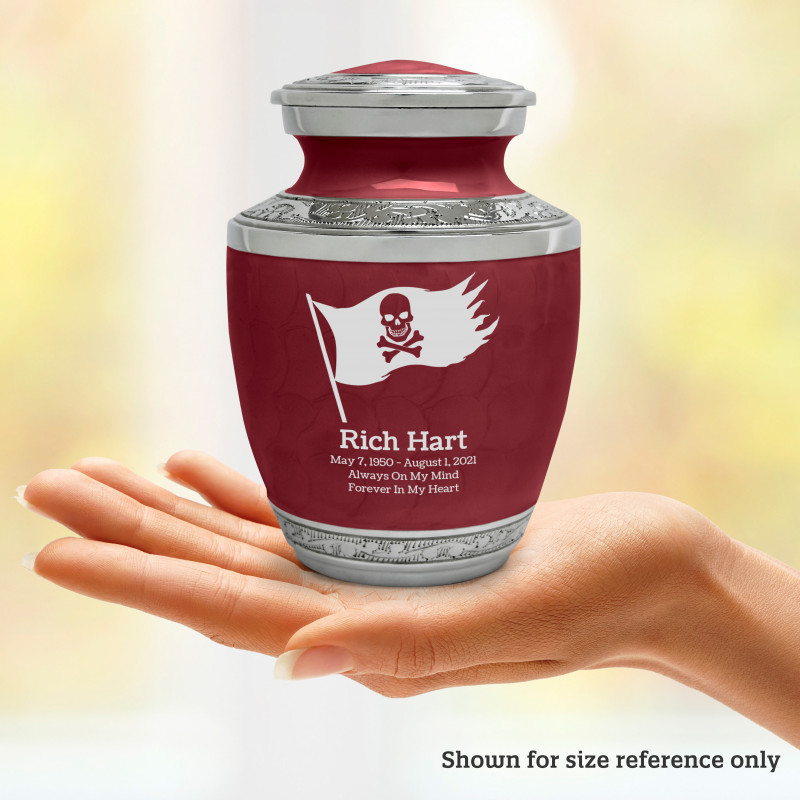 Pirate Flag Sharing Urn - Rose Red