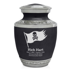 Pirate Flag Sharing Urn - Ebony Black