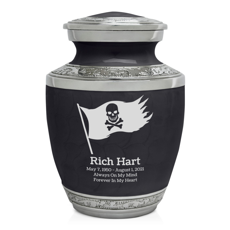 Pirate Flag Sharing Urn - Ebony Black