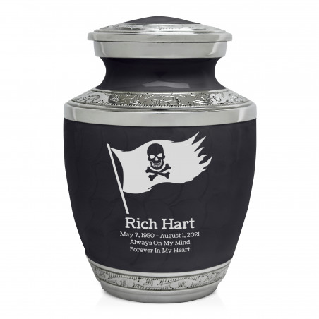 Pirate Flag Sharing Urn - Ebony Black