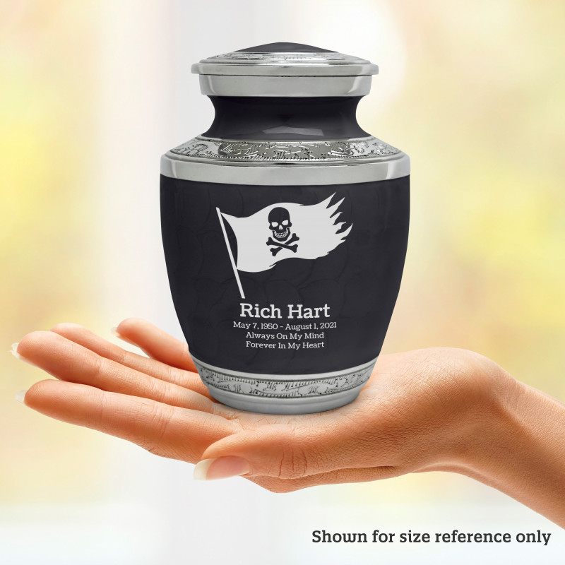 Pirate Flag Sharing Urn - Ebony Black
