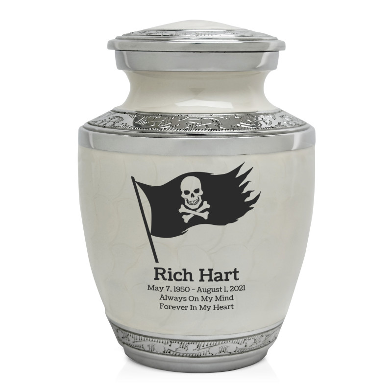 Pirate Flag Sharing Urn - Radiant White