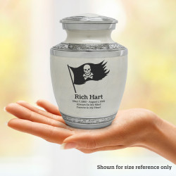 Pirate Flag Sharing Urn - Radiant White