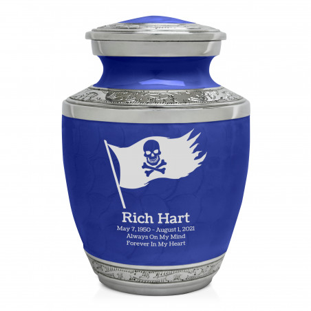 Pirate Flag Sharing Urn - Royal Blue