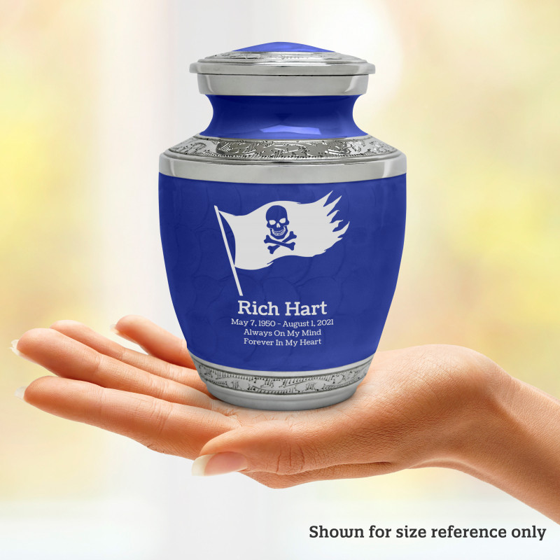Pirate Flag Sharing Urn - Royal Blue