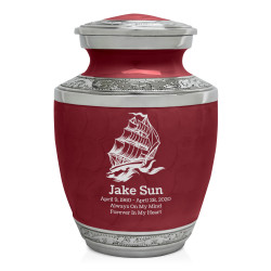 Sailing Ship Sharing Urn - Rose Red