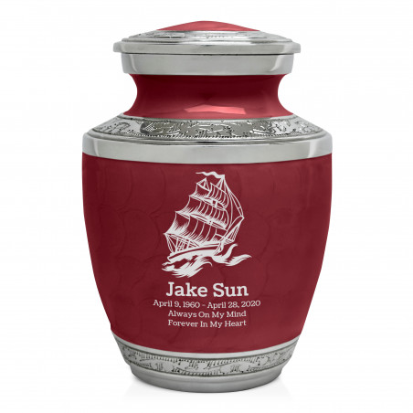 Sailing Ship Sharing Urn - Rose Red