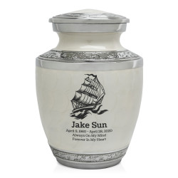 Sailing Ship Sharing Urn - Radiant White