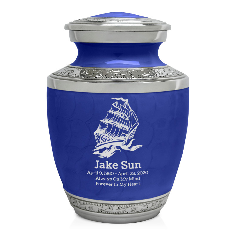 Sailing Ship Sharing Urn - Royal Blue