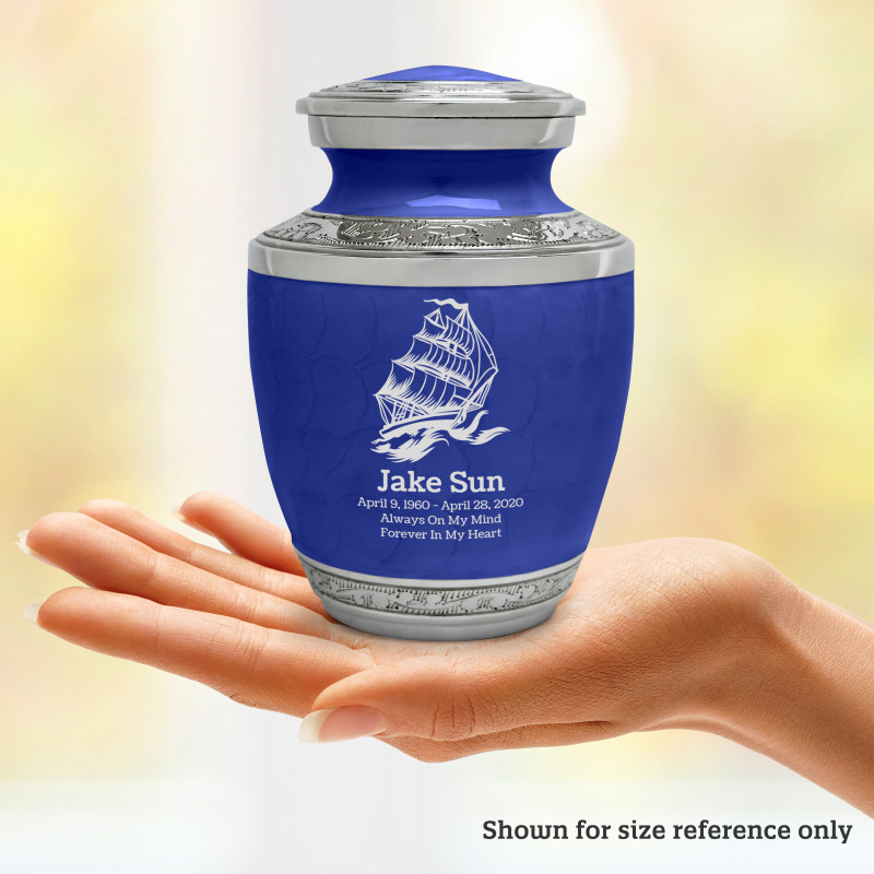 Sailing Ship Sharing Urn - Royal Blue