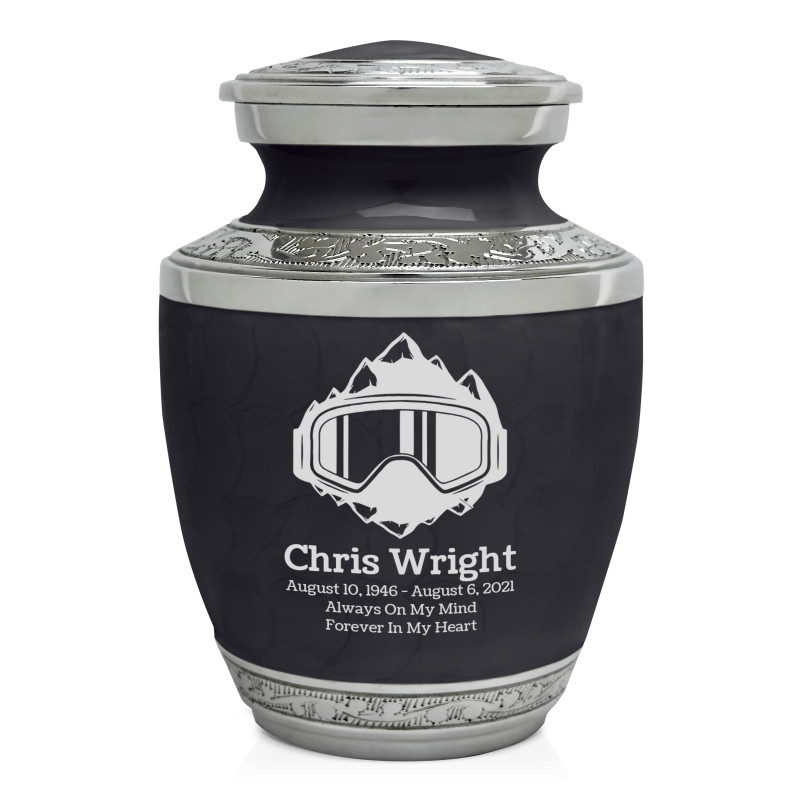 Snow Goggles Sharing Urn - Ebony Black