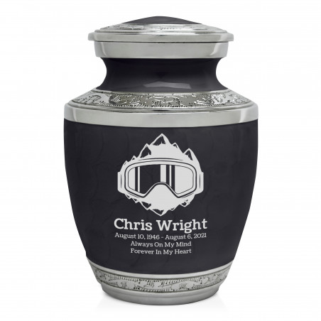 Snow Goggles Sharing Urn - Ebony Black