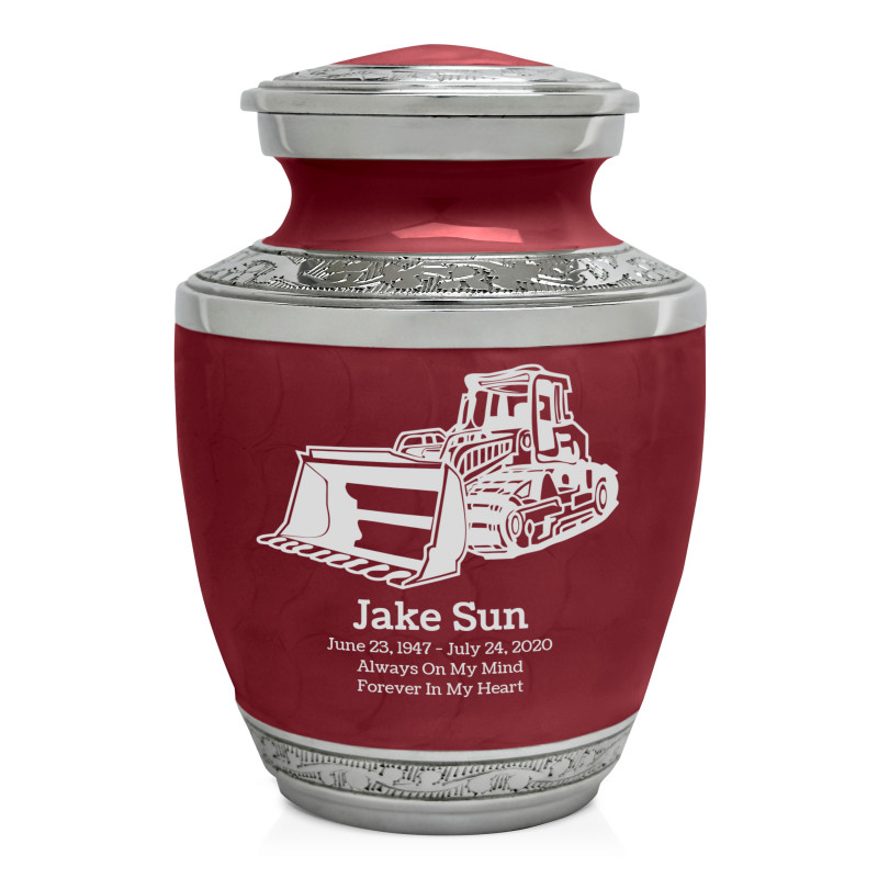 Bulldozer Sharing Urn - Rose Red