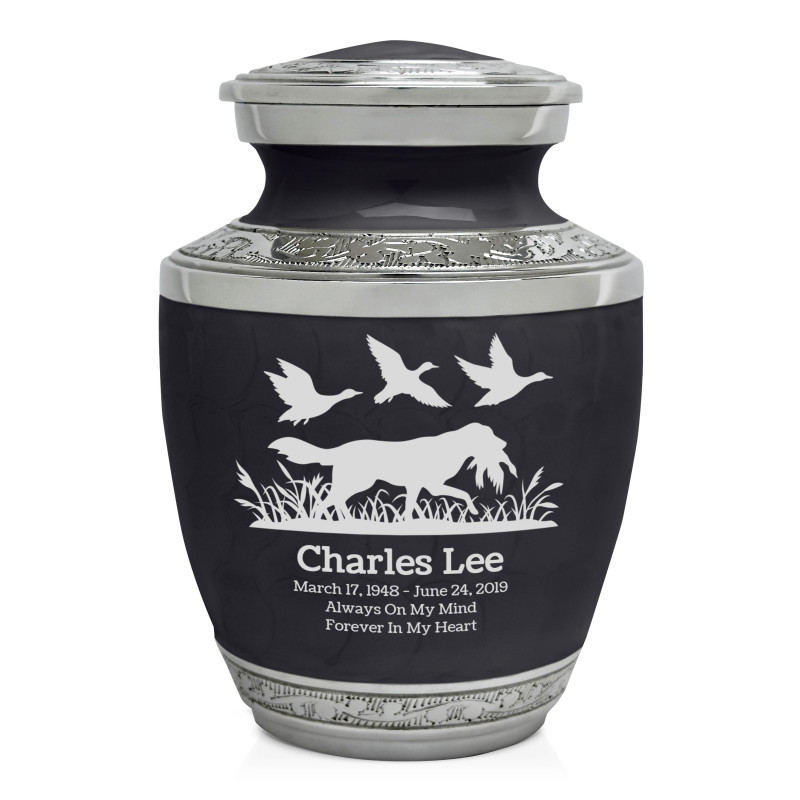 Duck Hunting Dog Sharing Urn - Ebony Black