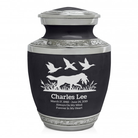 Duck Hunting Dog Sharing Urn - Ebony Black