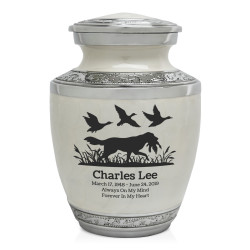 Duck Hunting Dog Sharing Urn - Radiant White