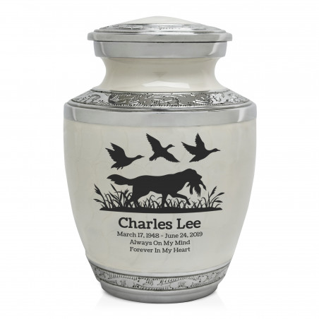 Duck Hunting Dog Sharing Urn - Radiant White