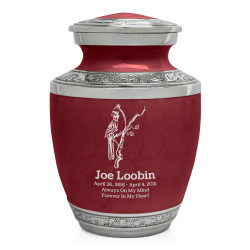 Cardinal Sharing Urn - Rose Red