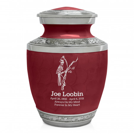 Cardinal Sharing Urn - Rose Red