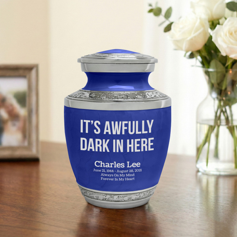 It's Awfully Dark in Here Sharing Urn - Royal Blue