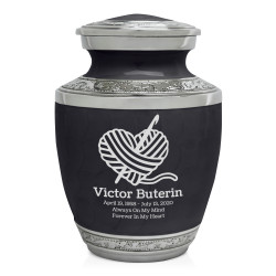 Crochet Heart Sharing Urn - Ebony Black