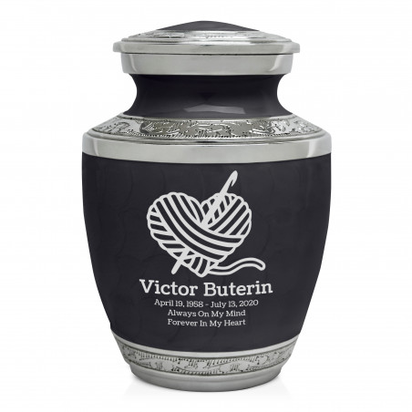 Crochet Heart Sharing Urn - Ebony Black