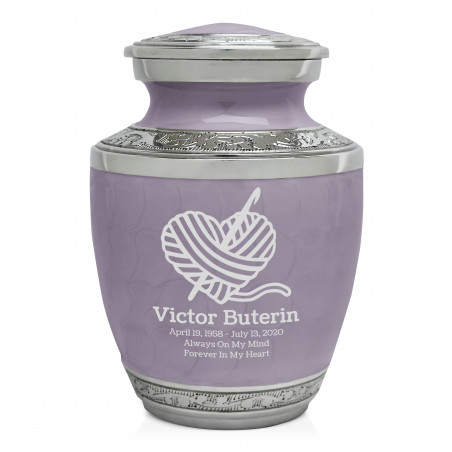 Crochet Heart Sharing Urn - Regal Purple