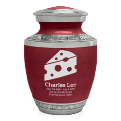 Cheese Wedge Sharing Urn - Rose Red
