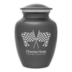Race Checkered Flag Sharing Urn - Gunmetal Gray