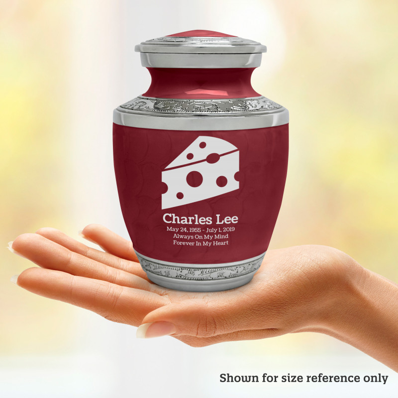 Cheese Wedge Sharing Urn - Rose Red