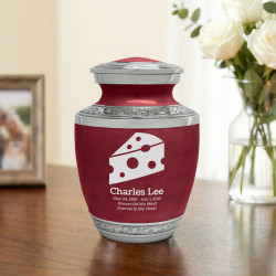 Cheese Wedge Sharing Urn - Rose Red