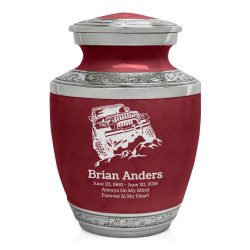 Offroad Truck Sharing Urn - Rose Red