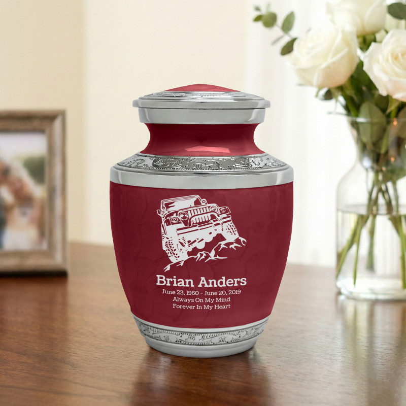 Offroad Truck Sharing Urn - Rose Red