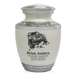 Offroad Truck Sharing Urn - Radiant White