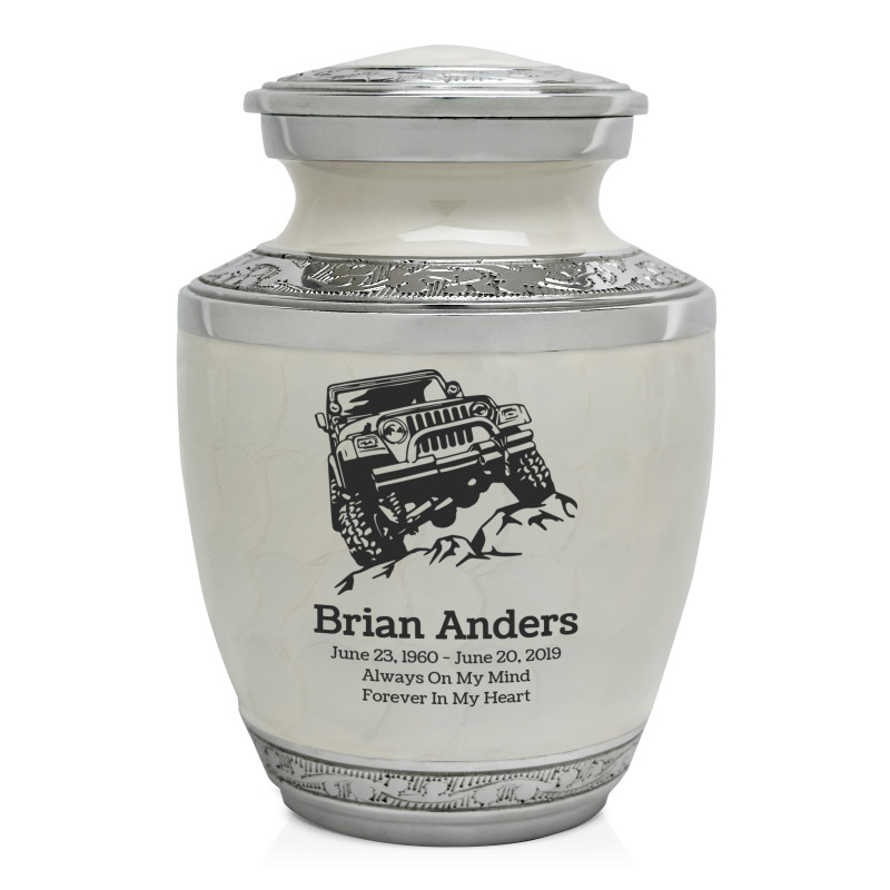 Offroad Truck Sharing Urn - Radiant White